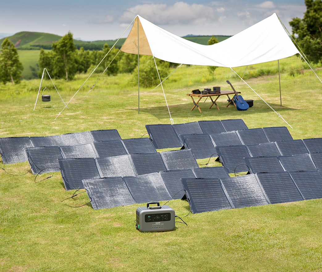 Solarpanel mit Wechselstrom-Steckdose